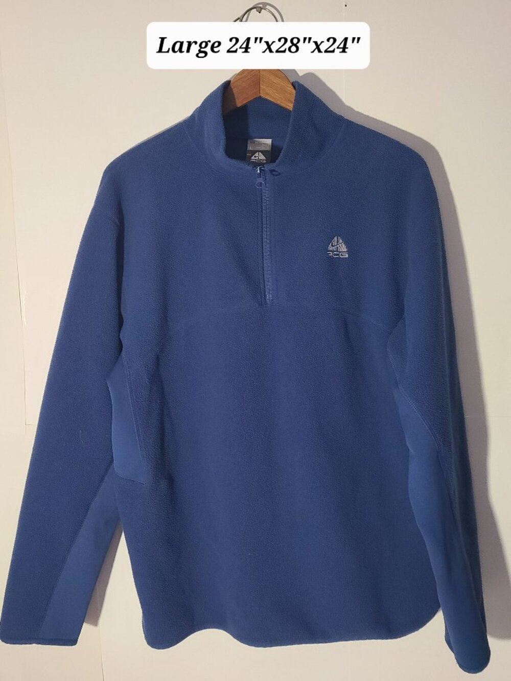 Nike ACG Therma Fleece Blue 1/4 Zip Men's Pullover Size Large